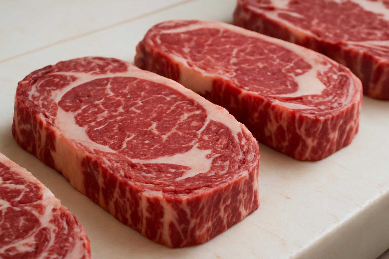 新鮮で質の良いミスジ肉を選別している様子