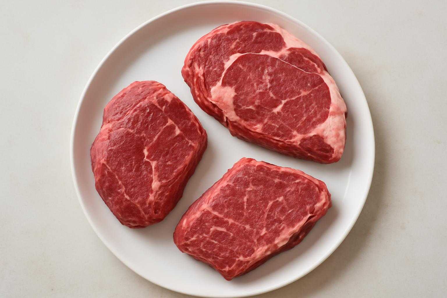 柔らかい焼肉の部位を皿に盛り付けた様子