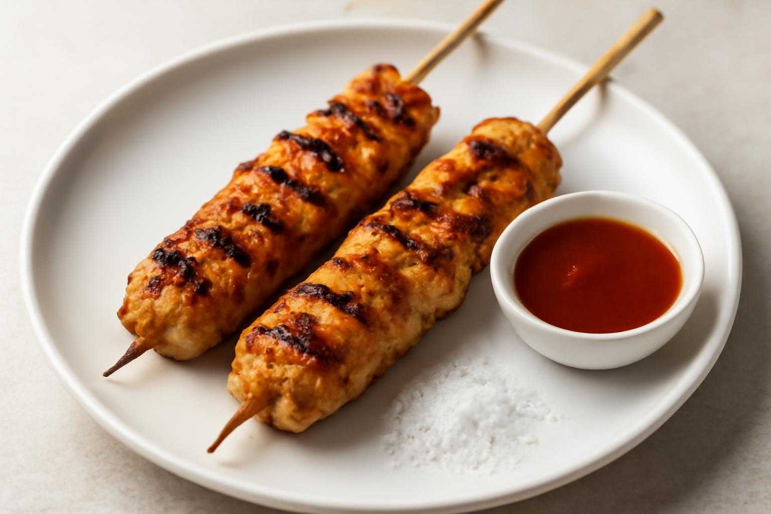 焼き鳥のぼんじりとせせりが串に刺さった状態で並んでいる