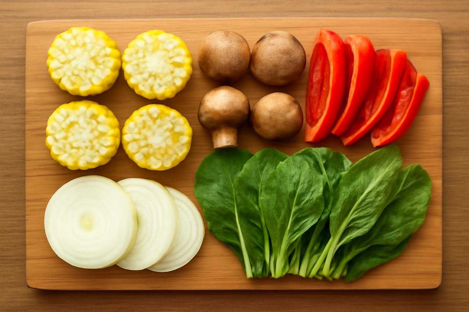 焼肉用の野菜を種類別に整理した準備シーン