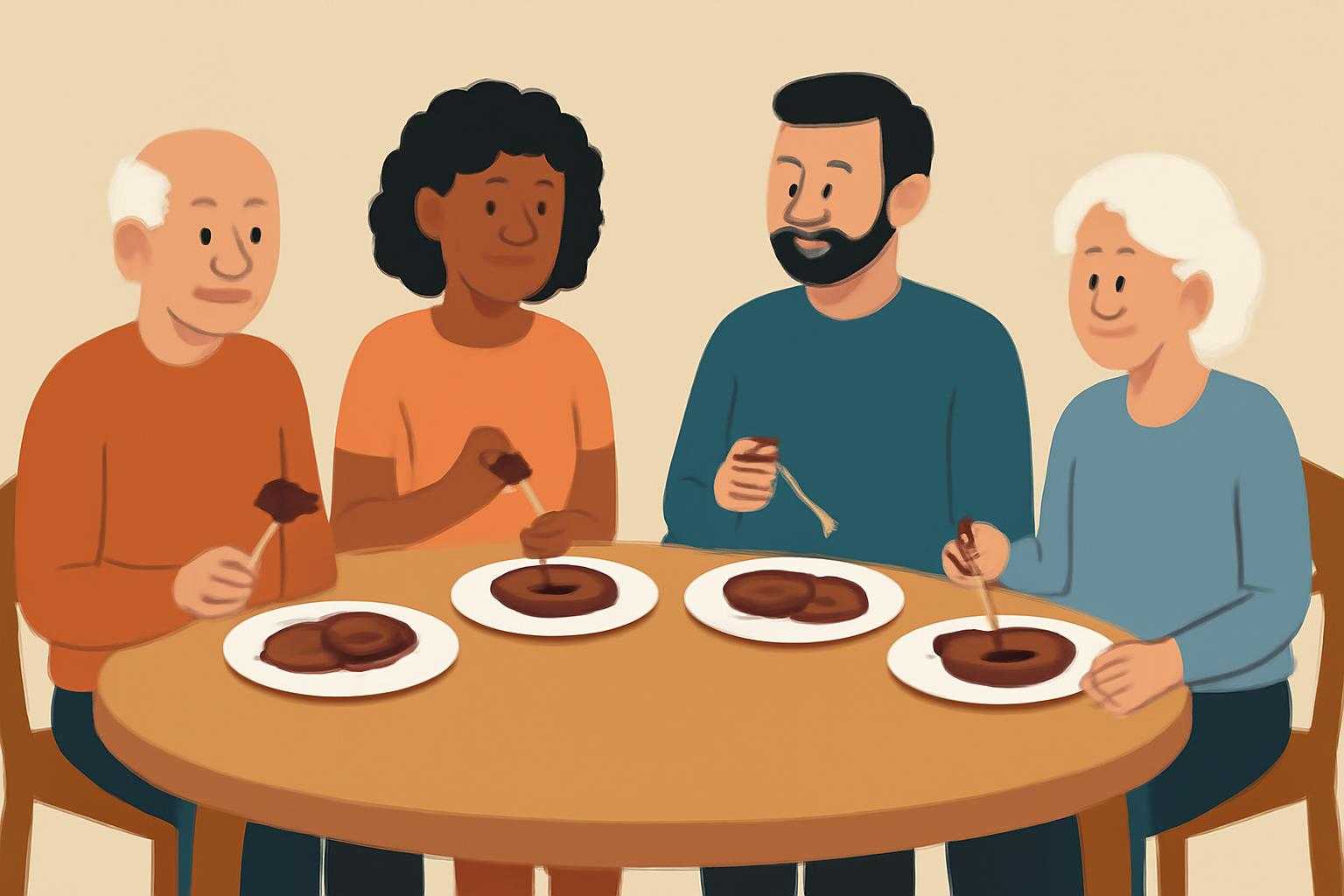 焼肉を食べる人たちと、性別や年齢による食べる量の違い