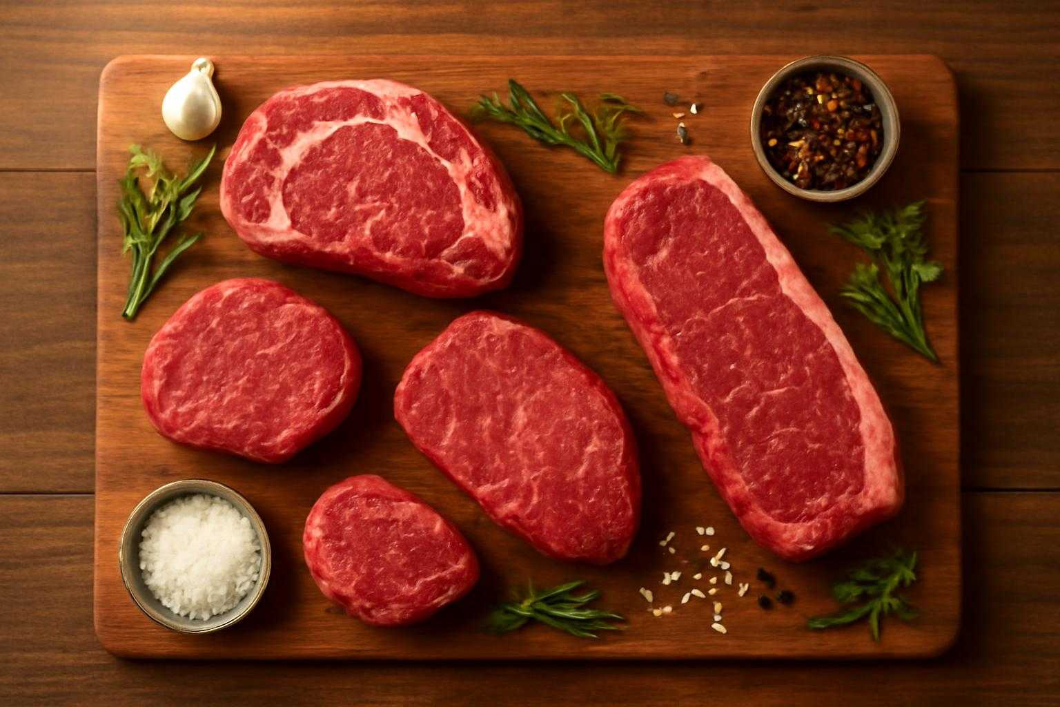 ステーキ、焼肉、すき焼きなど様々な料理に使われた牛肉の部位